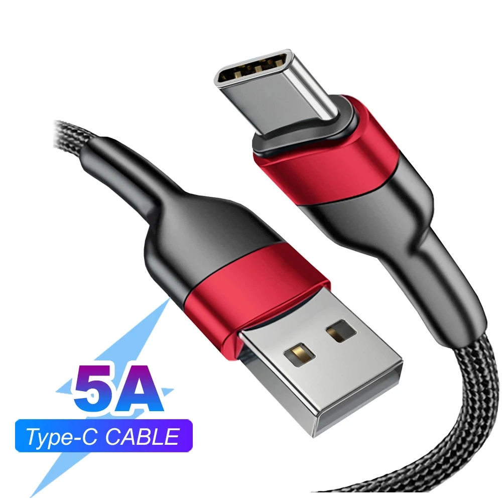 5A Fast USB C Type C Cable Fast Charging Data Cord Charger USB Cable C For Samsung S21 S20 A51 Xiaomi Mi 10 Redmi Note 9s 8