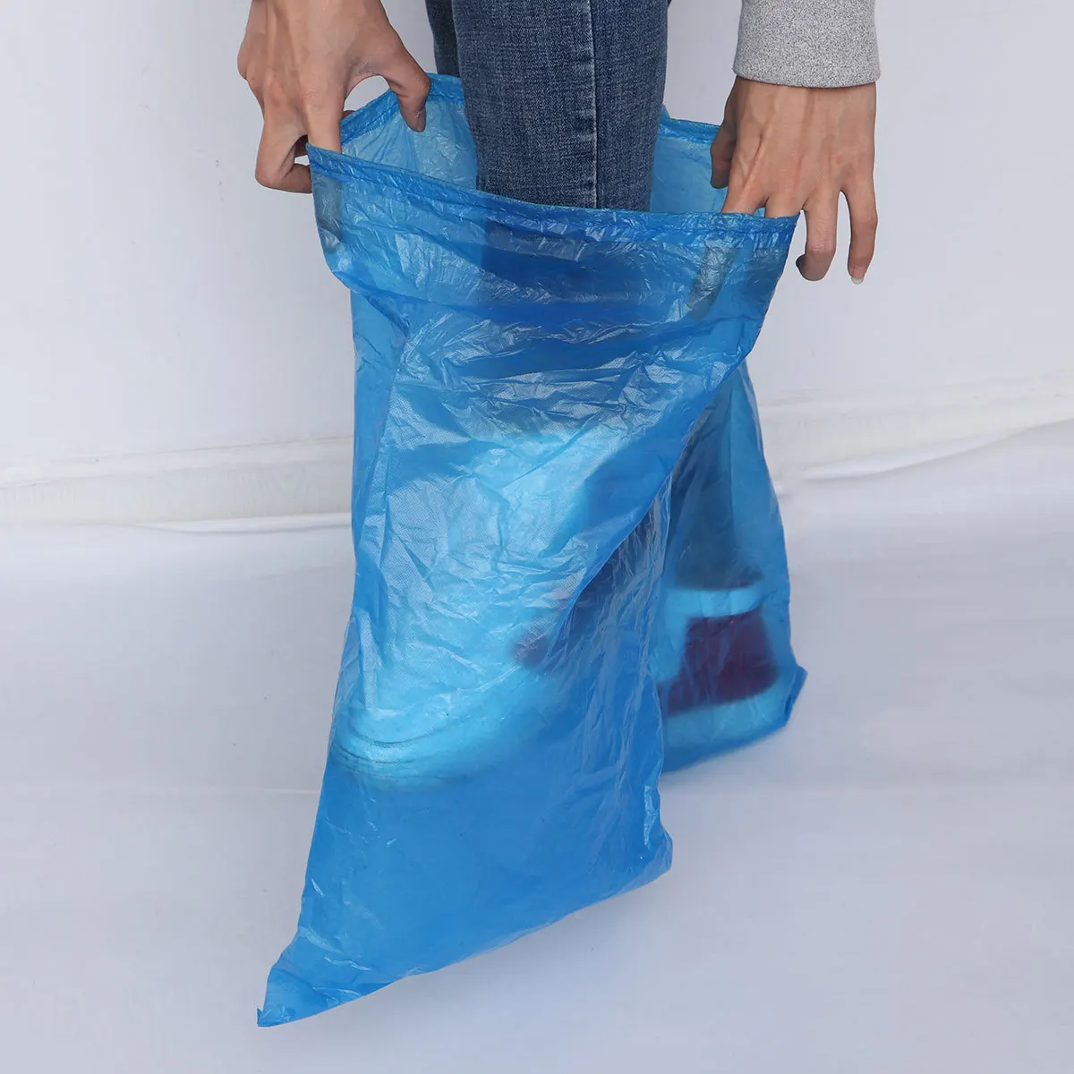 

5Pair Long Waterproof Shoe Covers Disposable Boot Cover Non-Slip Rain Snow Outdoor Indoor Protection Blue Disposable Shoe Cover