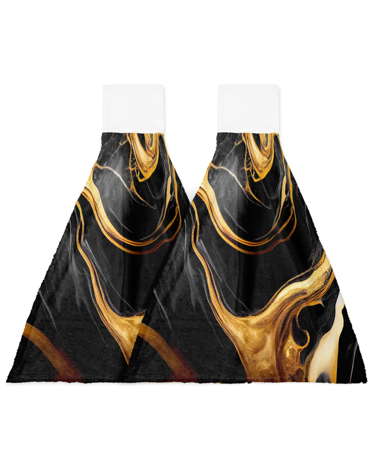 Marble Gold Texture Black Hand Towels Kitchen Microfiber Dishcloths Cleaning Cloth Bathroom Absorbent Hanging Towels