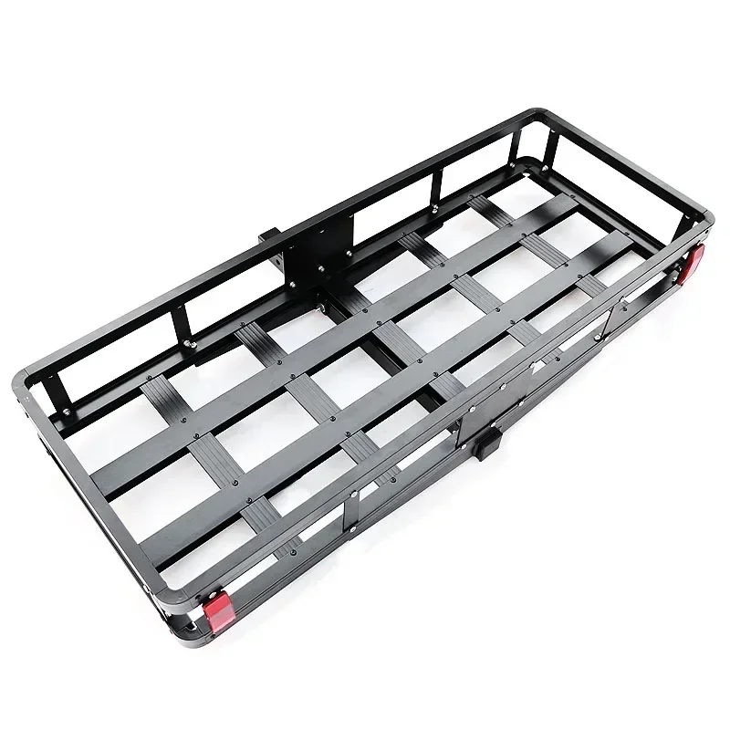 500LBS  Folding Rack Cargo Basket Trailer Hitch Mount Luggage Carrier Fit SUV Car 50 Inch Length 20 Inch Width 8 Inch Height