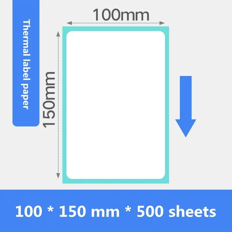 100x150 mm Thermal Shipping Label Paper Supermarket Shelf Product Price Barcode QR code Sticker 500 Sheets/roll