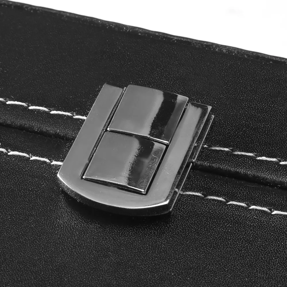 

Коробка для хранения часов из искусственной кожи с 6 отделениями и съемными подушечками, черный элегантный кожаный футляр для часов, дорожный кейс