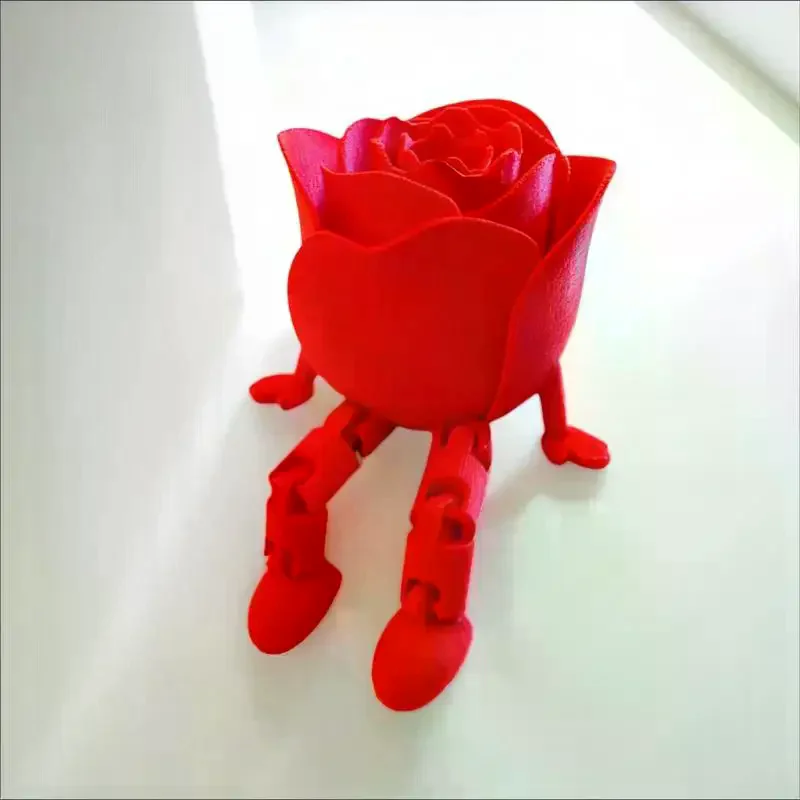 

3D Printed Red Rose Figurines Home Decoration Crafts Desktop Ornaments Valentine's Day Gifts