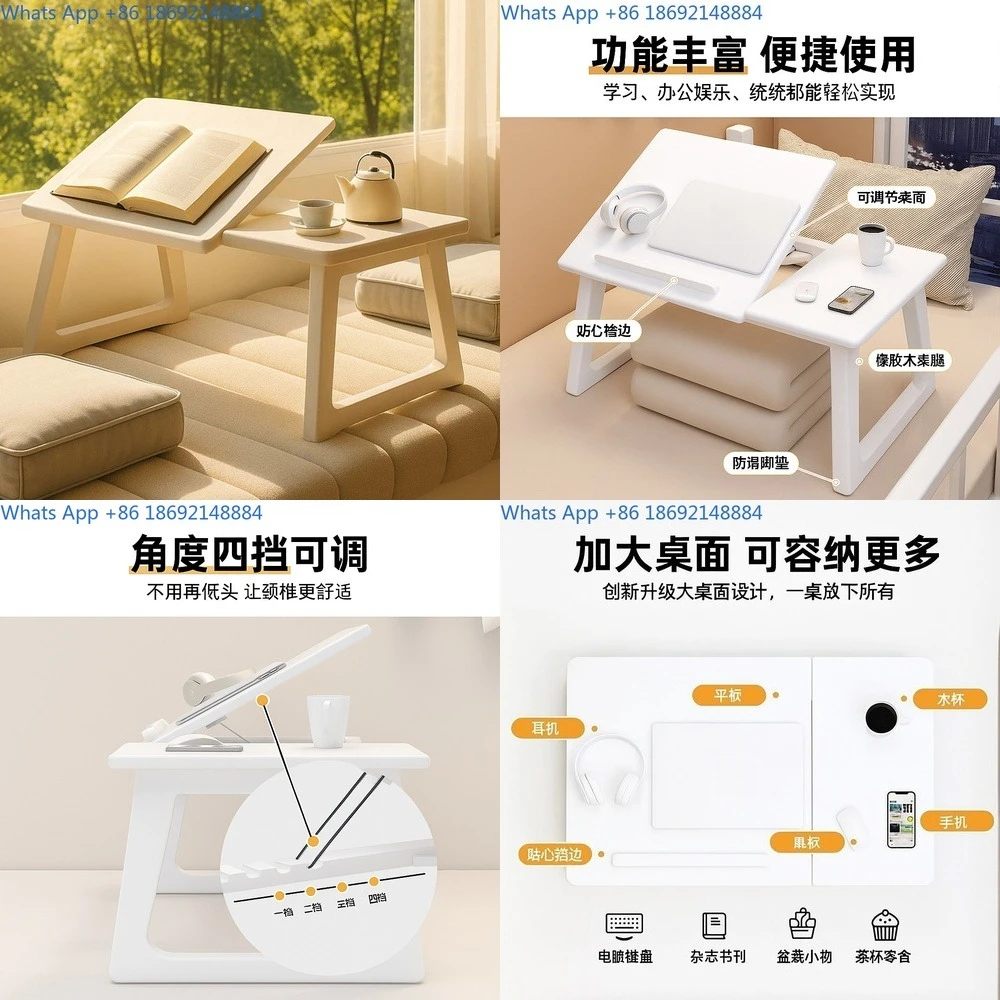 

Solid Wood Window Desk Foldable Table for Balcony Bedroom or Living Room Use Multifunctional Small Tea Table