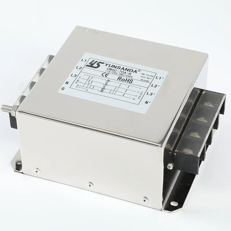 YUNSANDA three-phase high current filter CW6C-80A-R high performance anti-interference servo frequency conversion