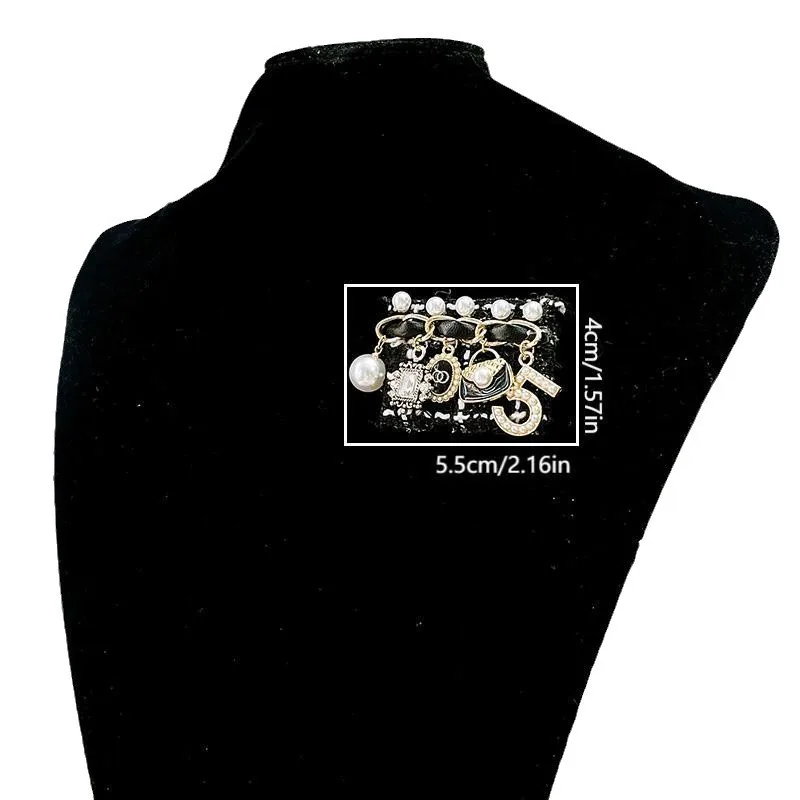 Broche vintage com borla de pérola francesa