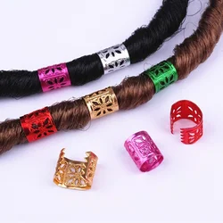 50-100pcss/bag Adjustable Mixed Color Hair Braids Rings Dreadlock Beads Tubes Hair Rings Cuff Clips Hairpin Decorations Jewelry