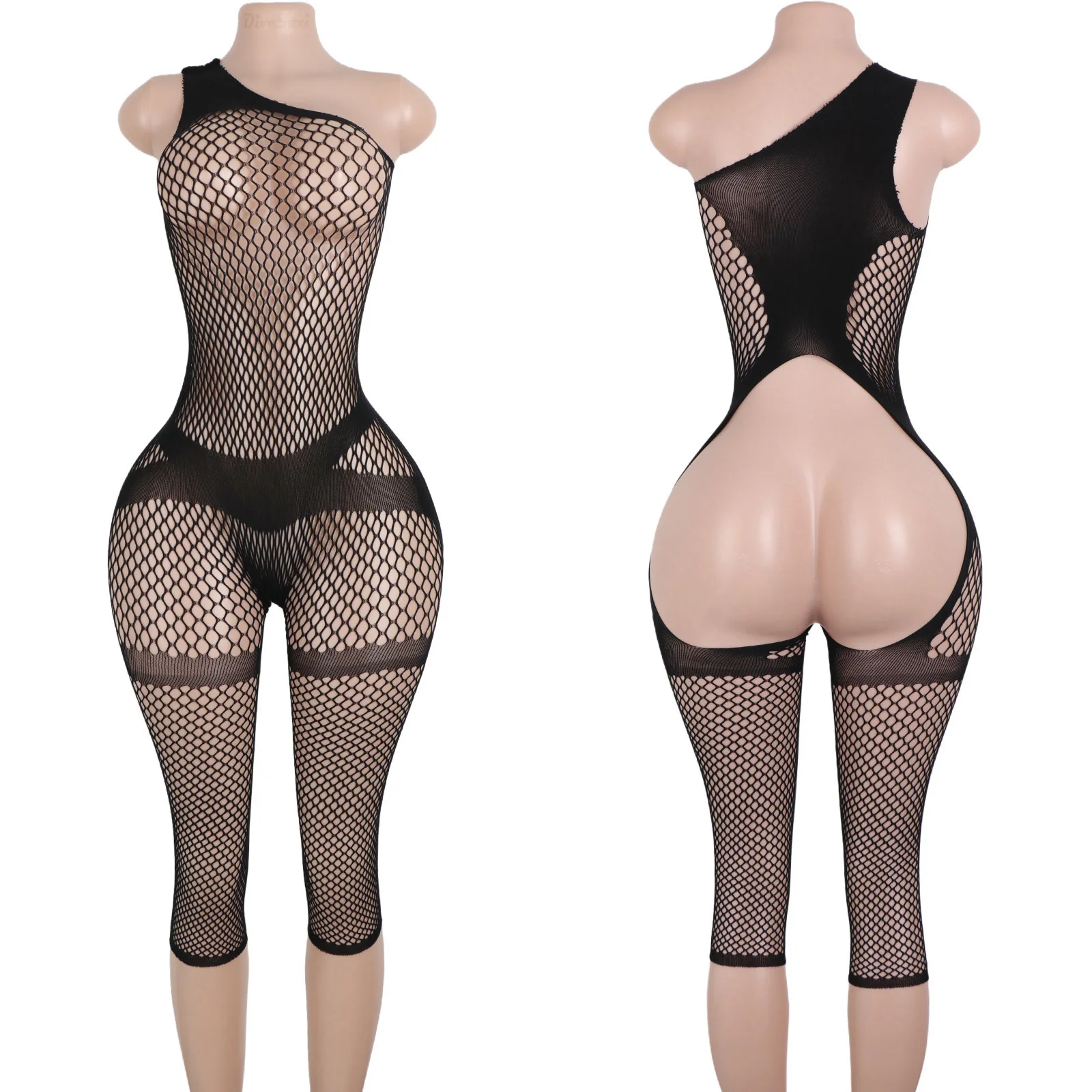 Sheer Fishnet Bodysuit Women's Exotic Dancewear Sexy Stripper Outfit Booty Shorts Jumpsuit Playsuit Hot Girls Exotic Wear