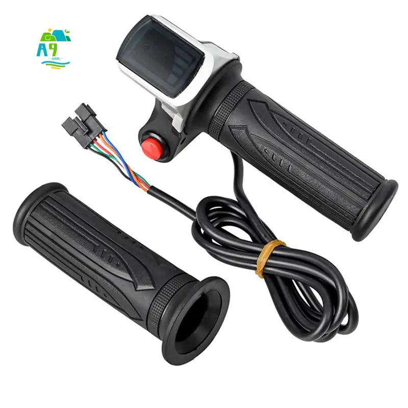 A09E-Electric Bike Throttle With LCD Display Handle Throttle For 36V Twist Throttle Scooter E-Bike Parts