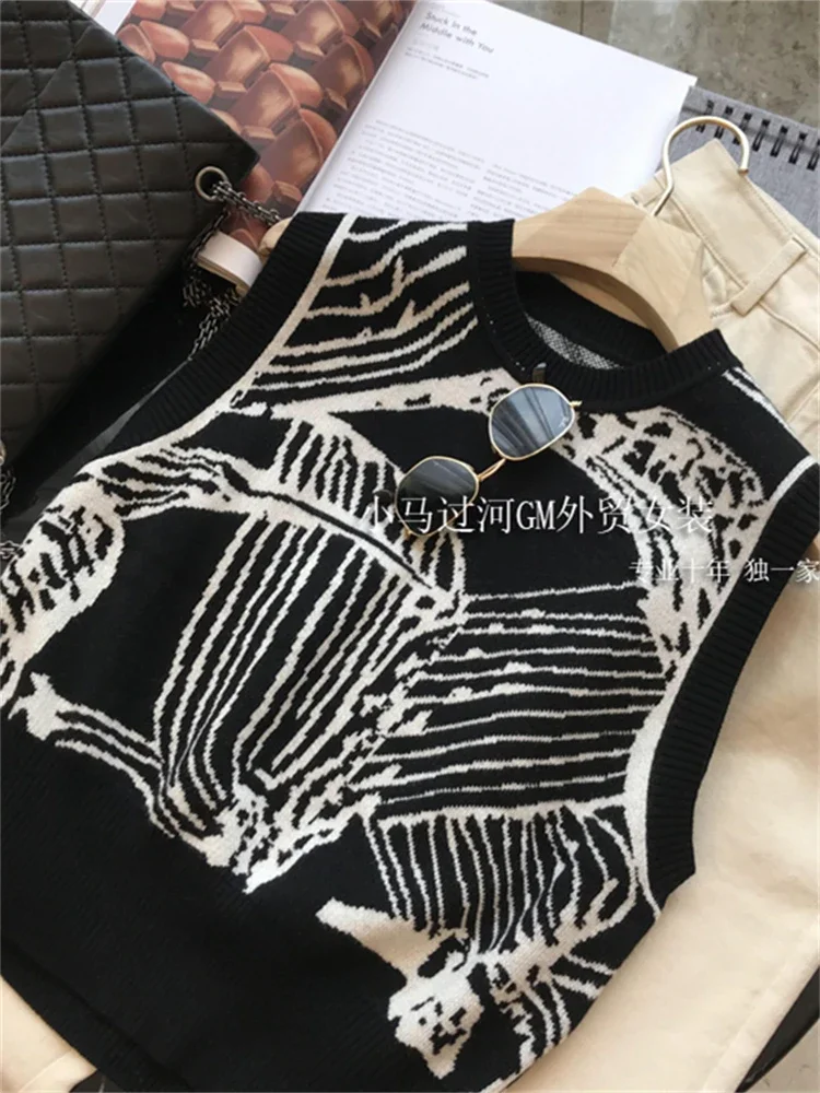 Vestido largo de punto sin mangas para mujer, suéter Vintage de gran tamaño, Y2k, invierno, Otoño, 2023