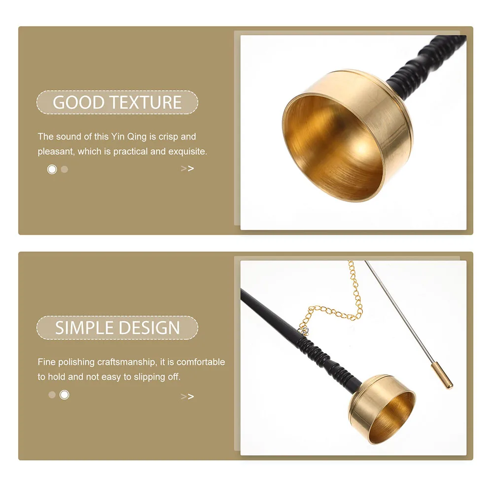 

Bronze Dharma Instrument Hand Musical Percussion Instruments Bell Kit Temple Mallets Cylindrical