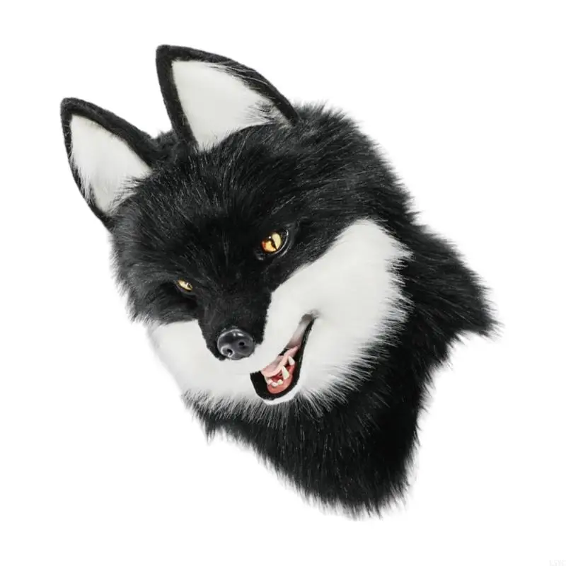 L5YC Life Like Canine Costume Mask CHAFFFING WOLF HEAD HAT pour les carnavals Hallloween