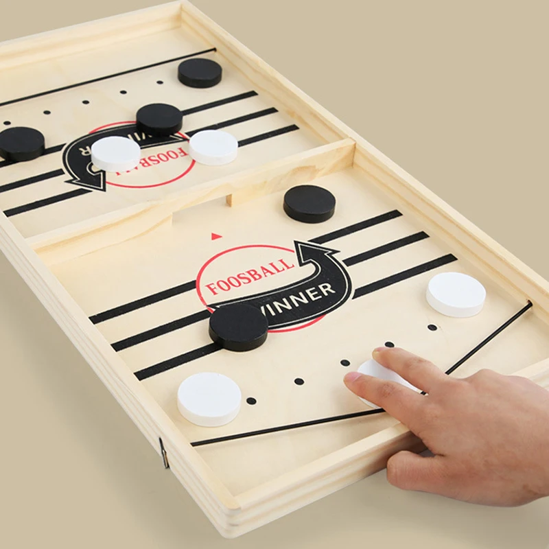 Fast Sling Puck Game Paced Wooden Table Toys Desktop Battle Juegos De Mesas Interactivos Para Niños Kinder Spiele