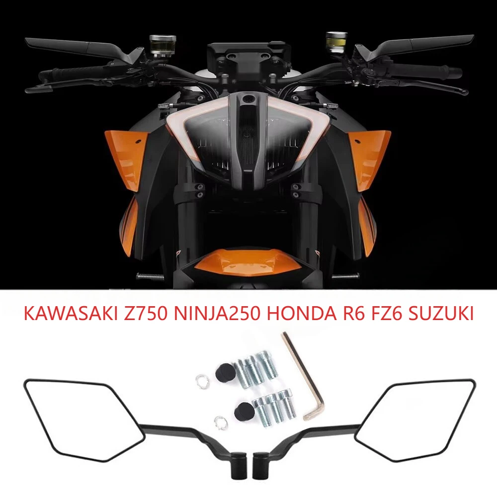 

Z650 Z900 мотоциклетные зеркала-невидимки, зеркало заднего вида с ветровым крылом, регулируемые спортивные зеркала на крыле для Kawasaki Z650 Z900 2021-2023
