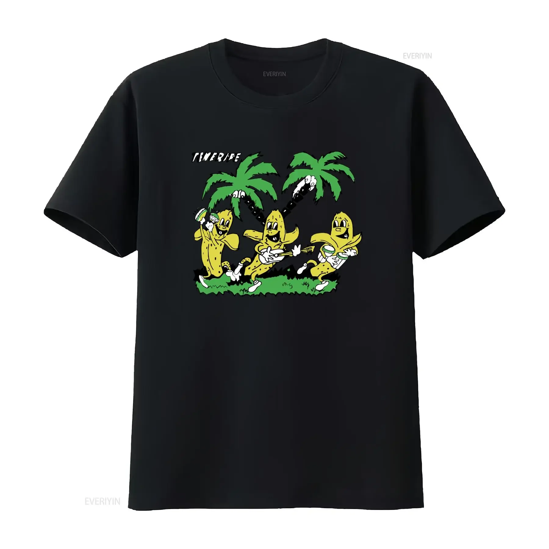 Camiseta Vintage de los 70 con Diseño de Plátano de Tenerife, Islas Canarias, Estilo Tropical y Moderno para Tallas Medianas y Grandes, Lavado Vintage, Transpirable