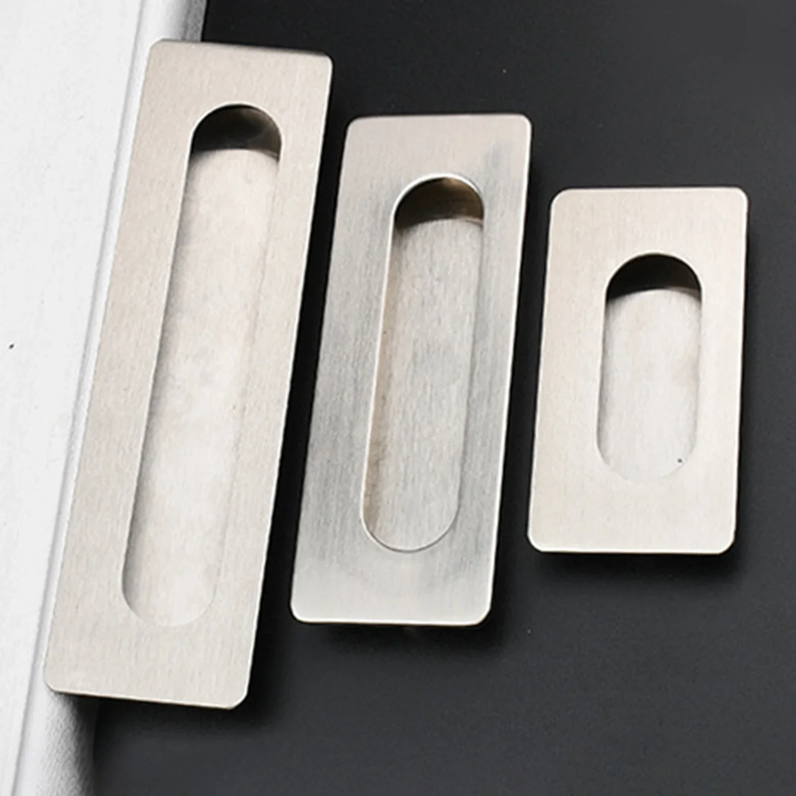 With Screws Cabinet Handle Zinc Alloy Slotted Recessed Handle Wardrobe Door Concealed Handle Convenient Practical