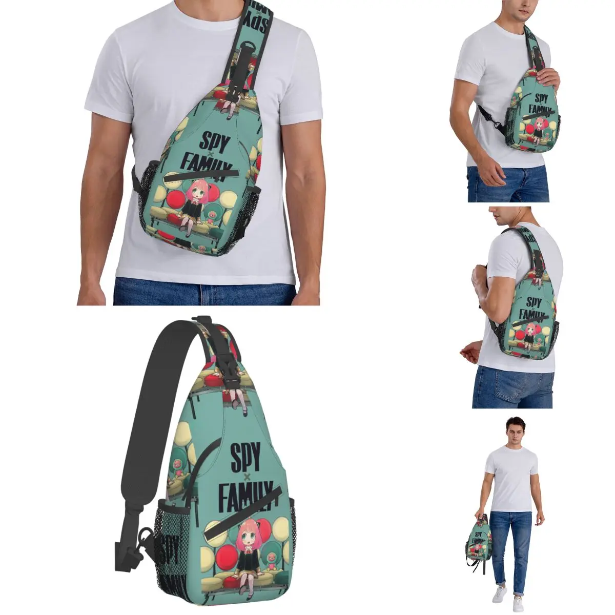 Spion x Familie Anime Anya Cross body Schulter taschen coole Brusttasche niedlichen kawaii Schulter rucksack Tages rucksack Wandern Reise Reisetasche