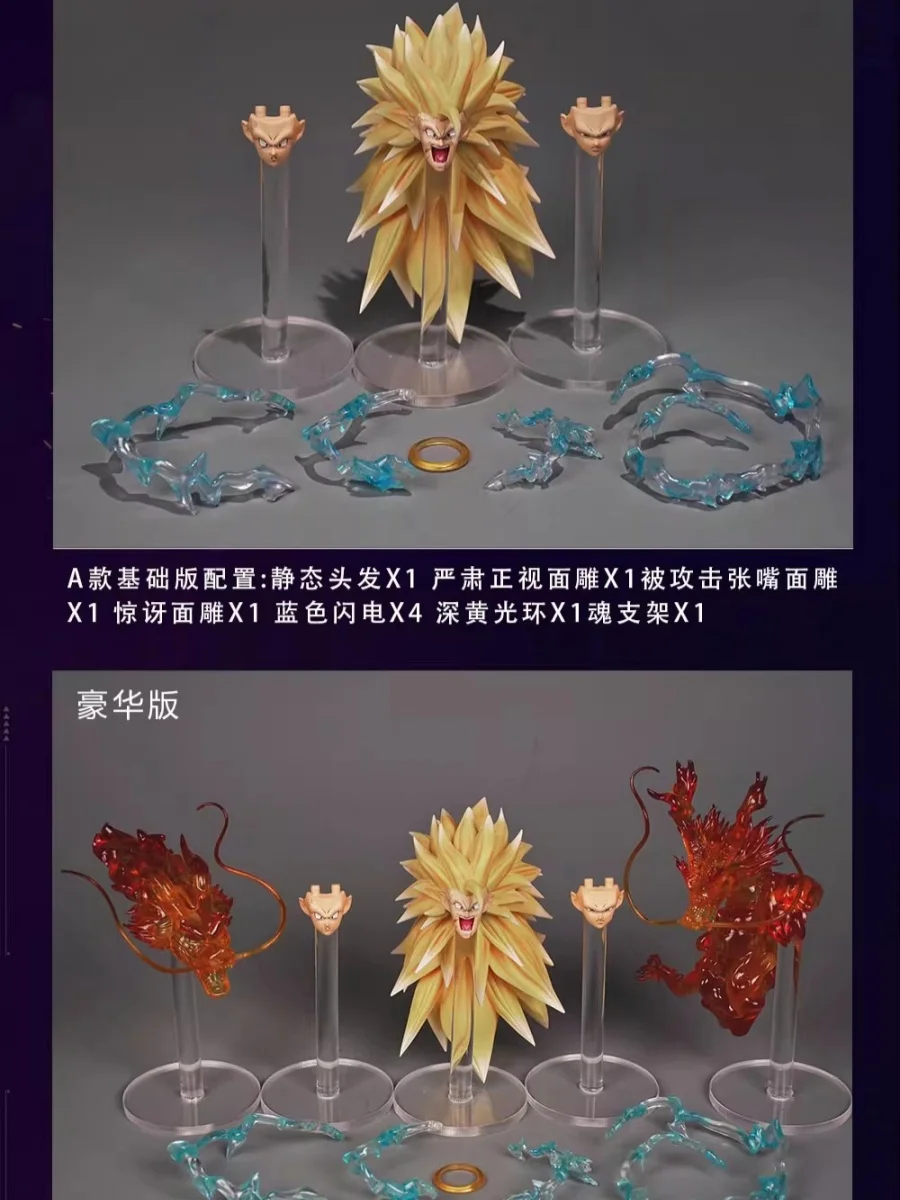 Nieuw Op Voorraad Ssw Studio Dragon Ball Shf Figuur Ssj3 Super Saiyan Son Goku Hoofd Sculptuur Speciaal Effect Figuur Collectie Model