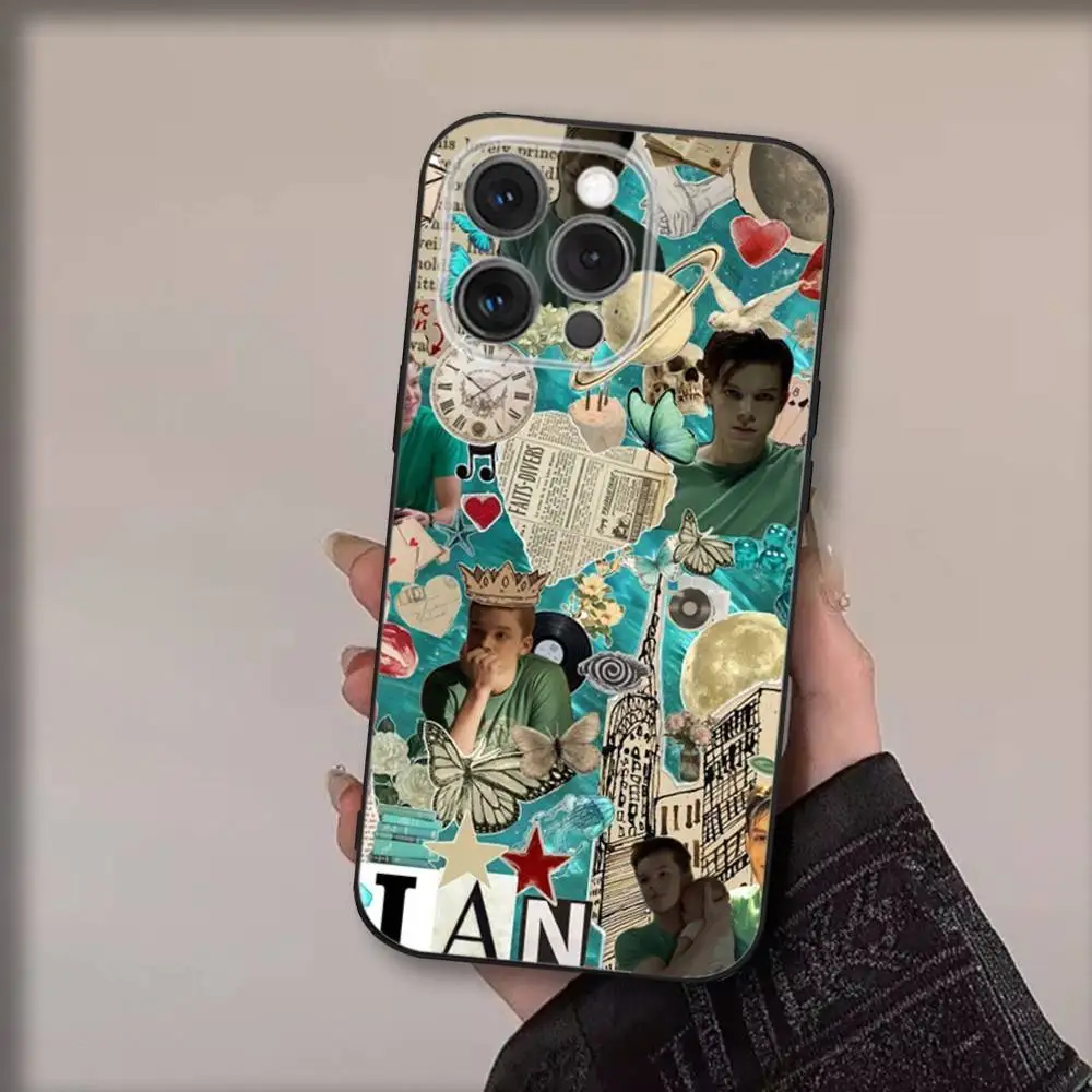 حافظة هاتف C-Cameron Monaghans لهاتف iPhone16,15,14,13,12,11,Pro,Max,Plus,X,XS,SE4,E,Mini,Soft Black Case