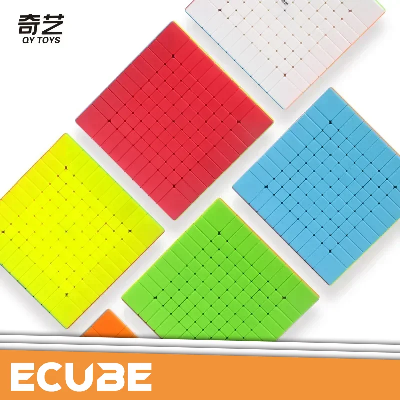 

[ECube] QiYi 10 10X10 Magic Speed Cube Stickerless Professional Puzzle Fidget Toys QiYi 10 Children's Gifts Stress Reliever Toys