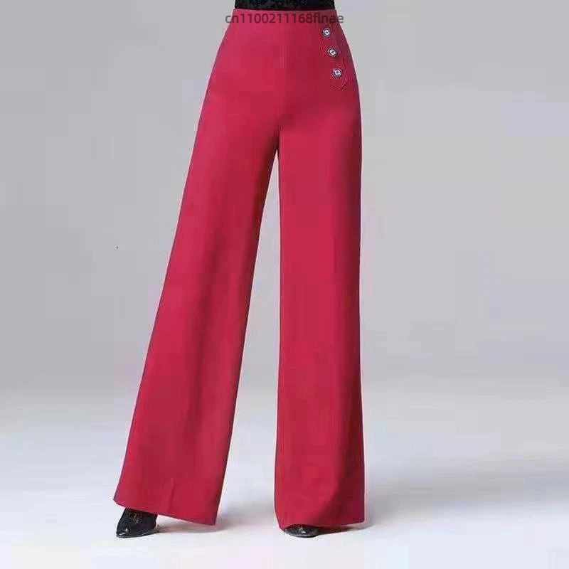 Latin Dance Clothing, Multi-color New National Standard Dance Pants, Latin Dance Modern Dance Clothing, Dance Straight Leg Pants