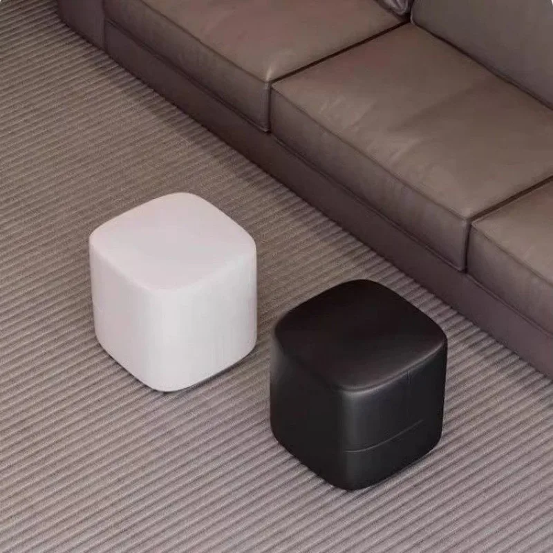 Luxury Leather Square Stool 4