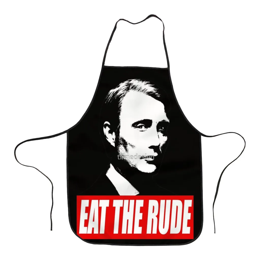 

EAT THE RUDE - Hannibal [Dark Background] Kitchen Aprons for Women Household Cleaning Apron Chefs Cooking Baking Apron for Child