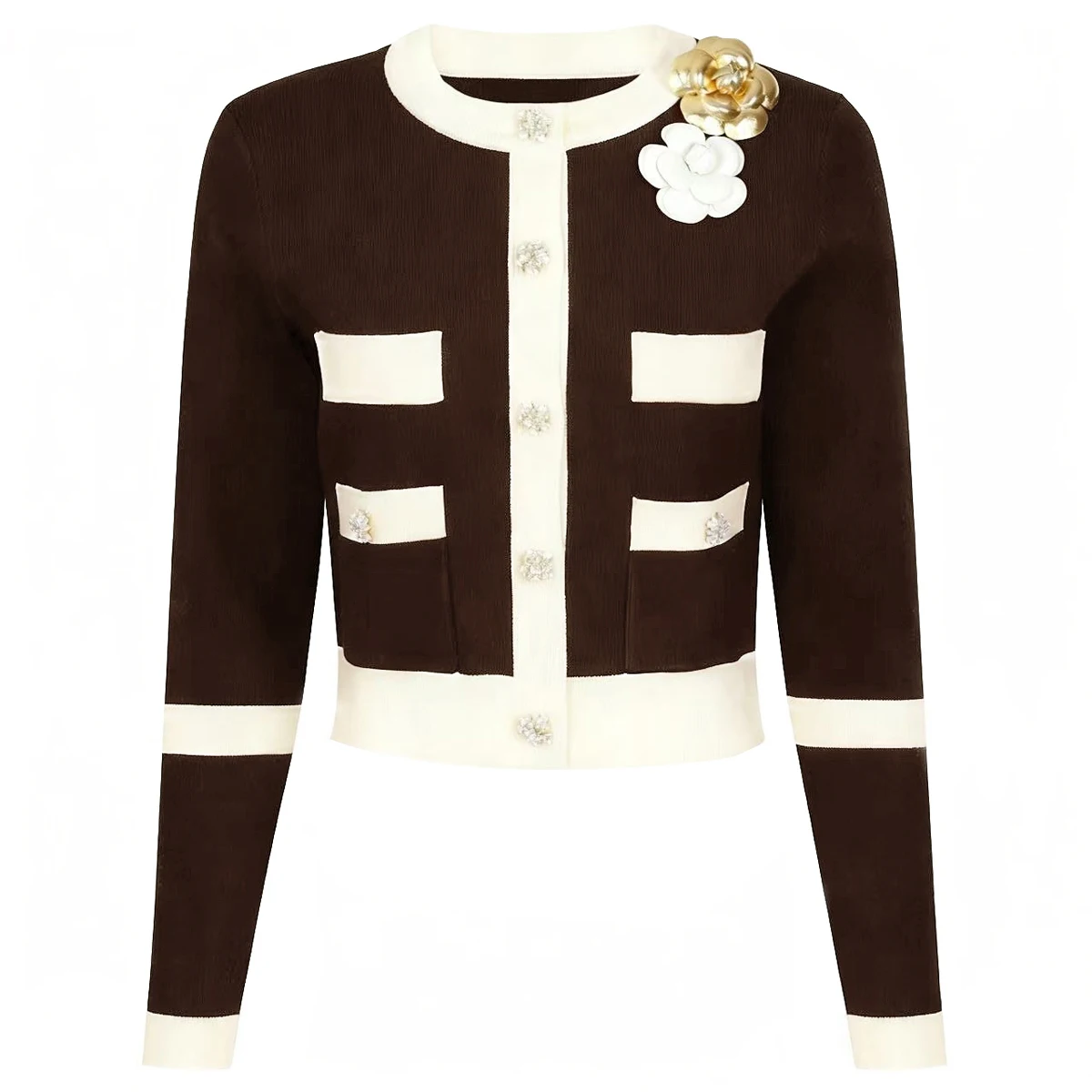 

Высококачественный южный масляный качественный весенне-осенний новый модный женский вязаный топ с длинными рукавами и трехмерным цветком