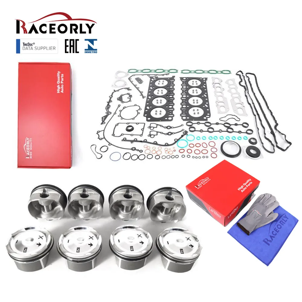 Engine Rebuild Overhaul Kit 8PCS Pistons Rings Gaskets For Porsche Cayenne Turbo Turbo S 4.5T V8 M48.50 955 9PA