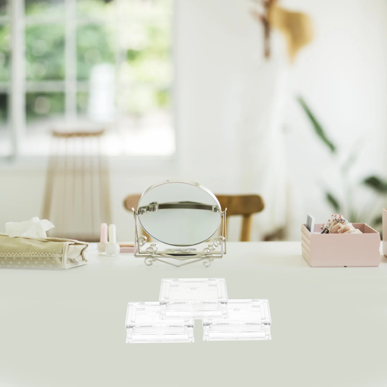 4 قطعة مقالي ظلال عيون شفافة قابلة لإعادة الملء 2.5 جرام حاويات سفر صغيرة محمولة لبلسم الشفاه أحمر الخدود هيغليغتر فارغة #6