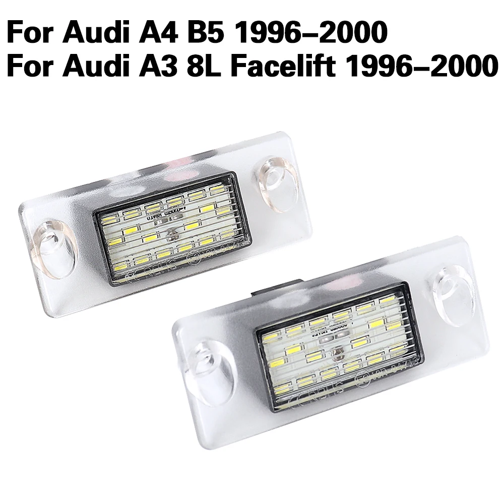 

2PCS LED Car License Plate Light Lamp Accessory For Audi A4 B5 1996 1997 1998 1999 2000 A3 8L Facelift 1996 1997 1998 1999 2000