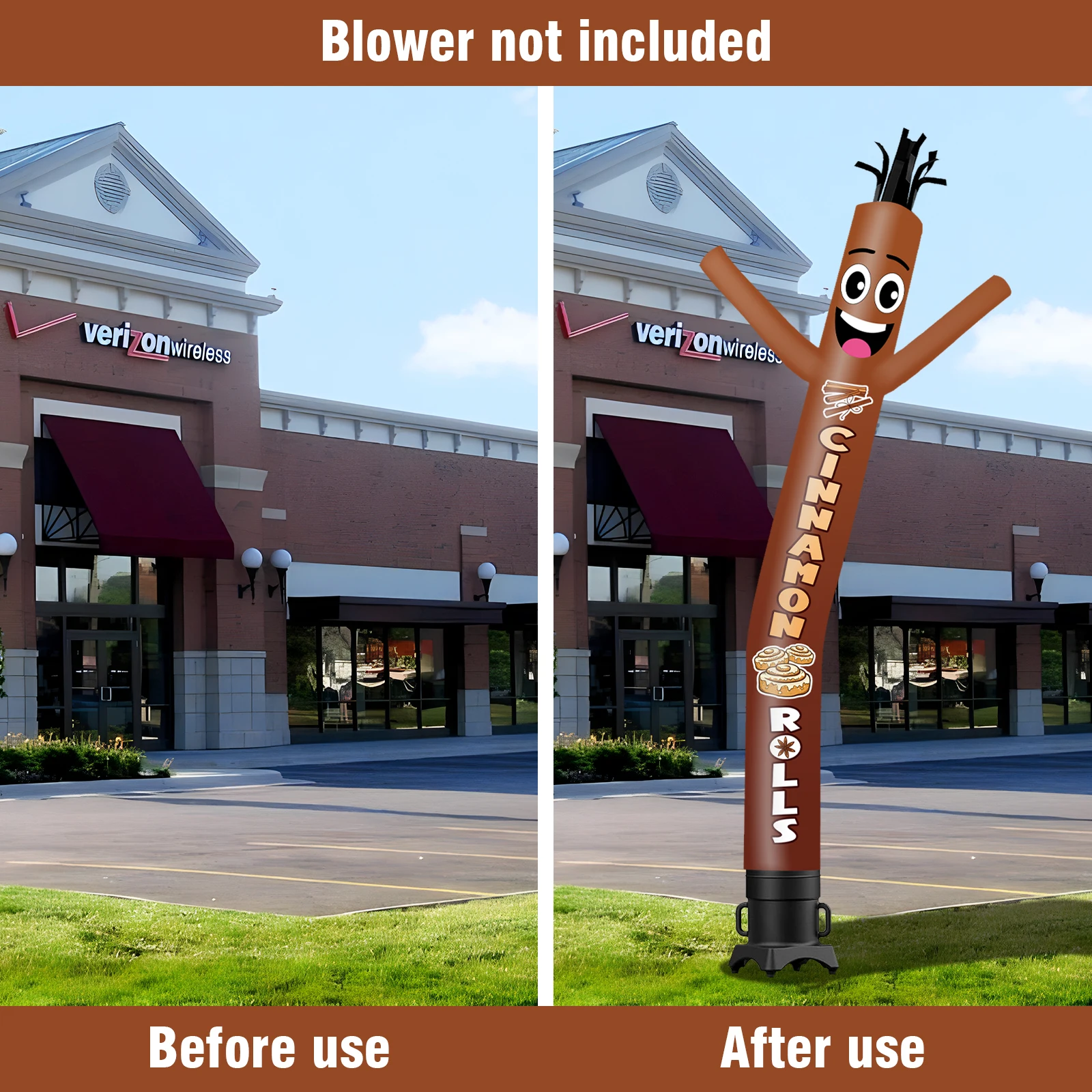 6/10/15/20FT Tall Inflatable Cinnahon Rolls Dancing Guy for Outdoor Decoration Advertising(Blower Not Included)