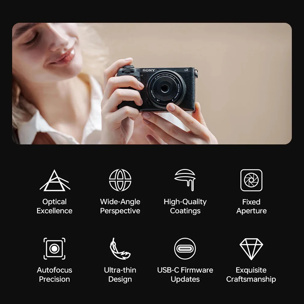 Viltrox AF 28 مللي متر F4.5 إطار كامل التركيز التلقائي فطيرة عدسة ريترو رقيقة جدا لسوني E جبل a7cr a7cii a6700 zv-e100 a6600 فوجي X