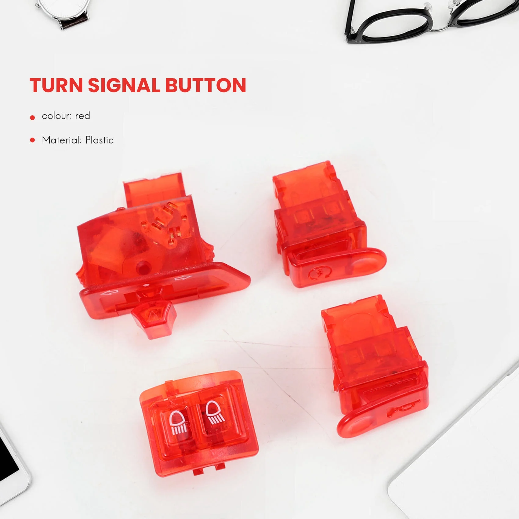 زر تبديل بوق دراجة نارية ، مفتاح إشارة الانعطاف ، زر بدء لهوندا ديو ZX AF27 AF28 AF34 AF35 ، أحمر