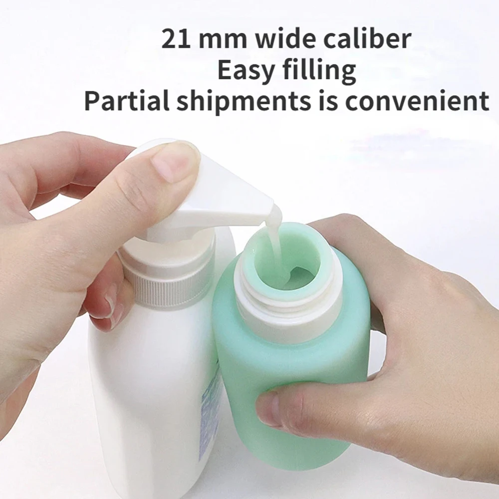 Soft Silicone Refillable Bottle 200ml Reusable Large Capacity Squeeze Tube Empty Shampoo Shower Gel Container Travel Accessories