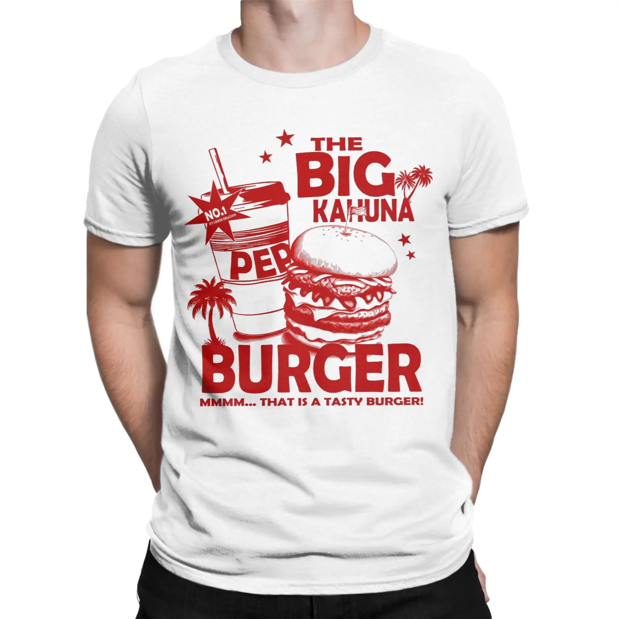 Pulp Fiction The Big Kahuna Burger T Shirts Men Cotton T-Shirt Round Collar Quentin Tarantino Tee Shirt Short Sleeve Tops Summer