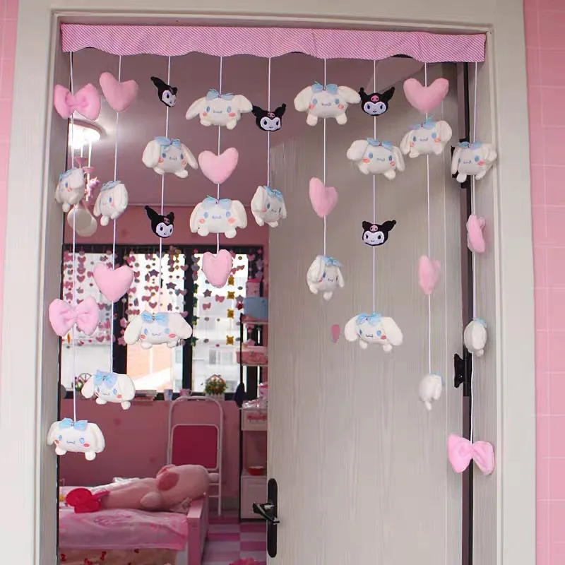 

Sanrio Bedroom Door Curtain Kawaii Window Decoration No Perforated Door Partition Curtain Ornament Cute Girl Cartoon Living Room