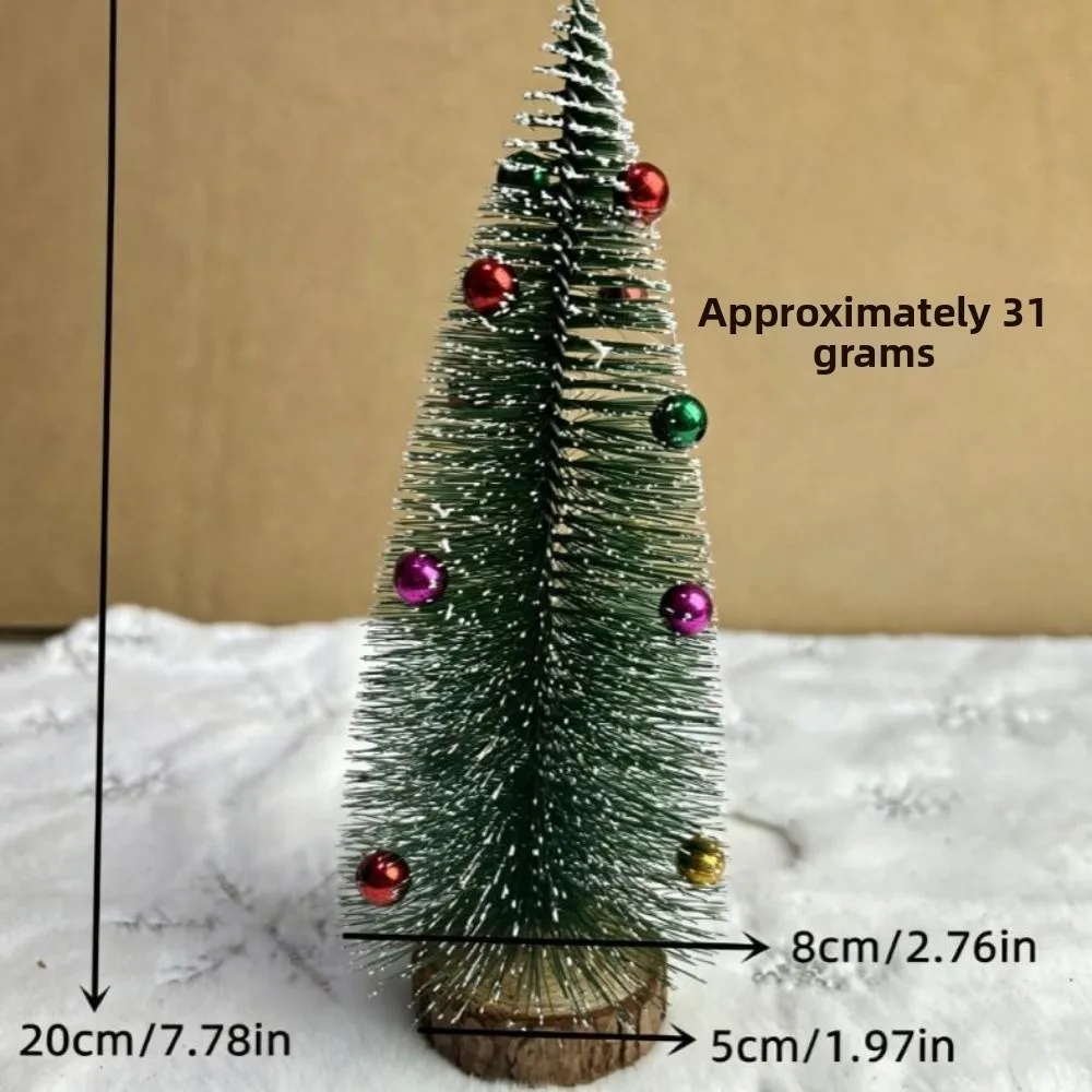 15/20/25/30cm Christmas Tree Cedar Tree Plastic Mini Doll House Festival Tabletop Tree Snowflake Pine Needle Tree