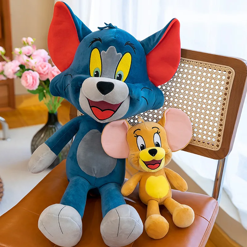 Tom e Jerry bambole di peluche simpatico cartone animato bambole per dormire per bambini regali di compleanno ornamenti da comodino cuscini decorazione della stanza bambole