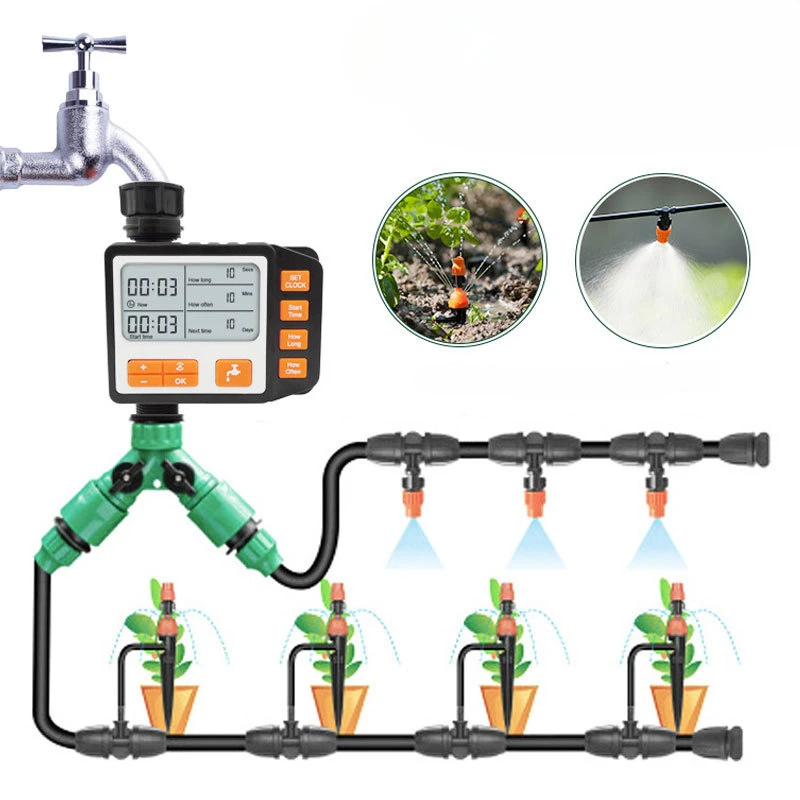 

Garden Drip Irrigation Automatic Watering Device Set Horticultural Timer Atomization Micro Spray System Timed Watering Device