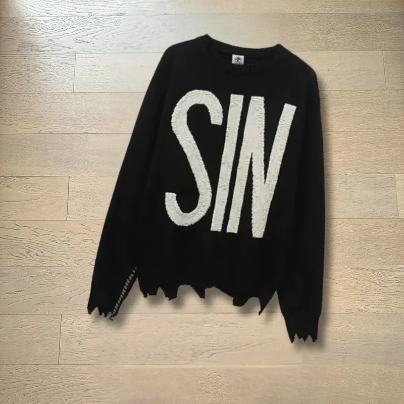 2026ss SAINT Knitted Sweatshirts High Street Men Women Casual Loose Round Neck Hiphop Sweaters