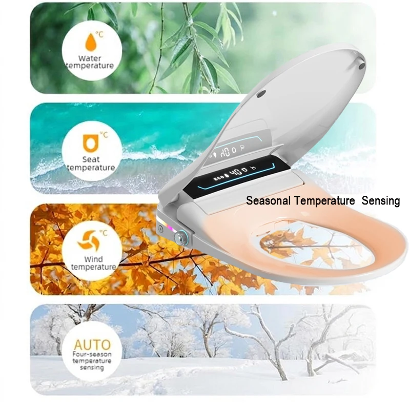 WETIPS Smart Bidet Electric Bidet Toilet Seat Cuvette Japonaise Wc Bidet APP Control Inteligente Japones Soft Closed Toilet Seat