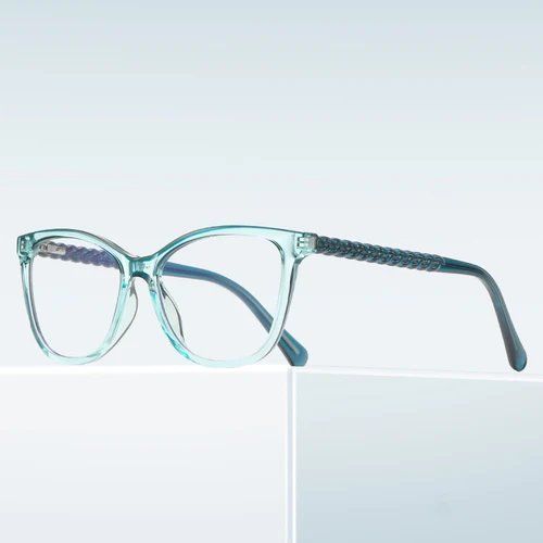 Imagen 2 del producto CLLOIO, gafas ópticas tipo ojo de gato para mujer, gafas graduadas para miopía e hipermetropía, gafas de lectura con bloqueo de luz azul, gafas para ordenador