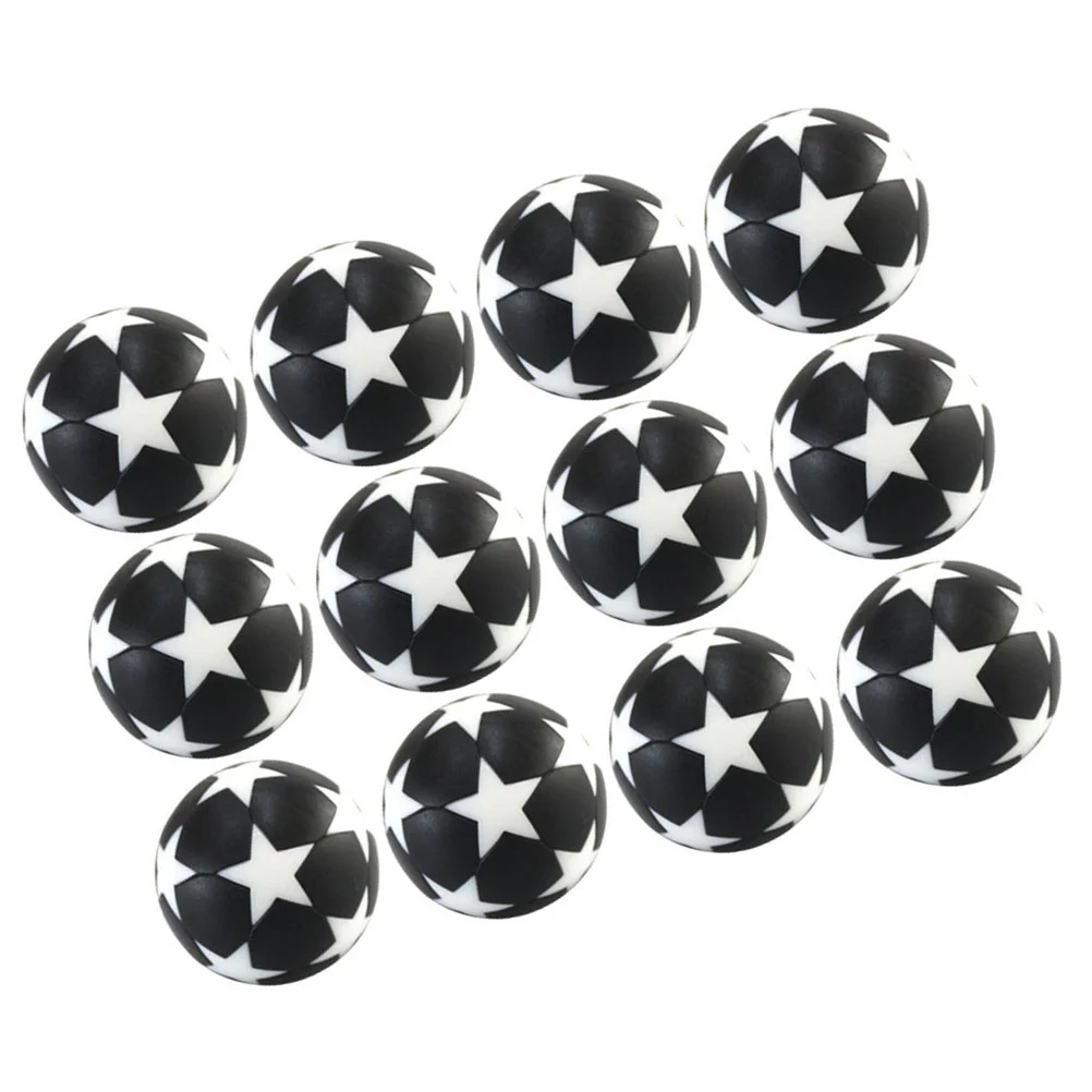 

12 Pcs Football Replacement Balls Sports Supplies Table Soccer Footballs Accessory Black Interesting Mini Tabletop Game