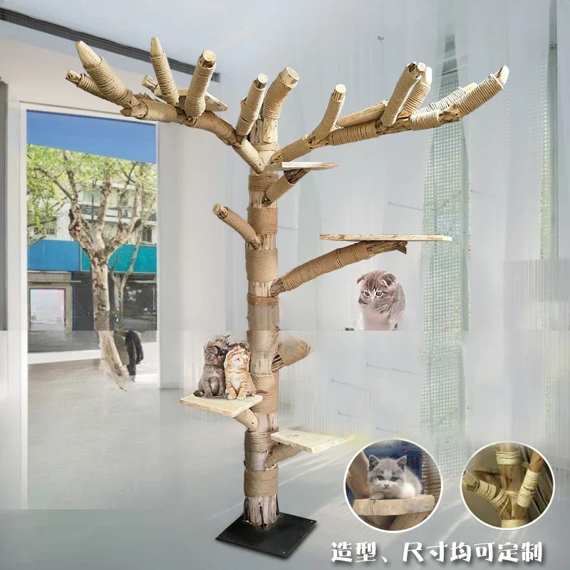 Solid wood cat climbing fake tree simulation living room nest toy