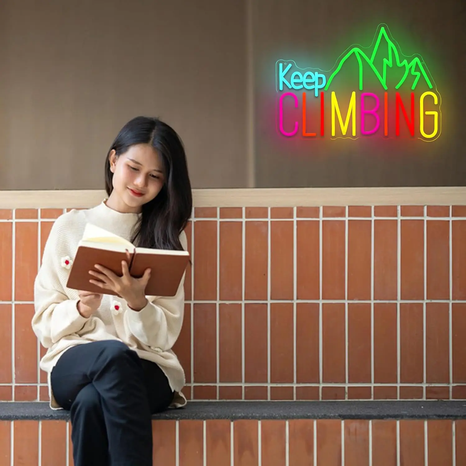 Keep Climbing Neon Sign USB Led Light for Club Game Room Tiki Bar Garden Kids Room Bedroom Decoration neon personnalisé Gift - view 5