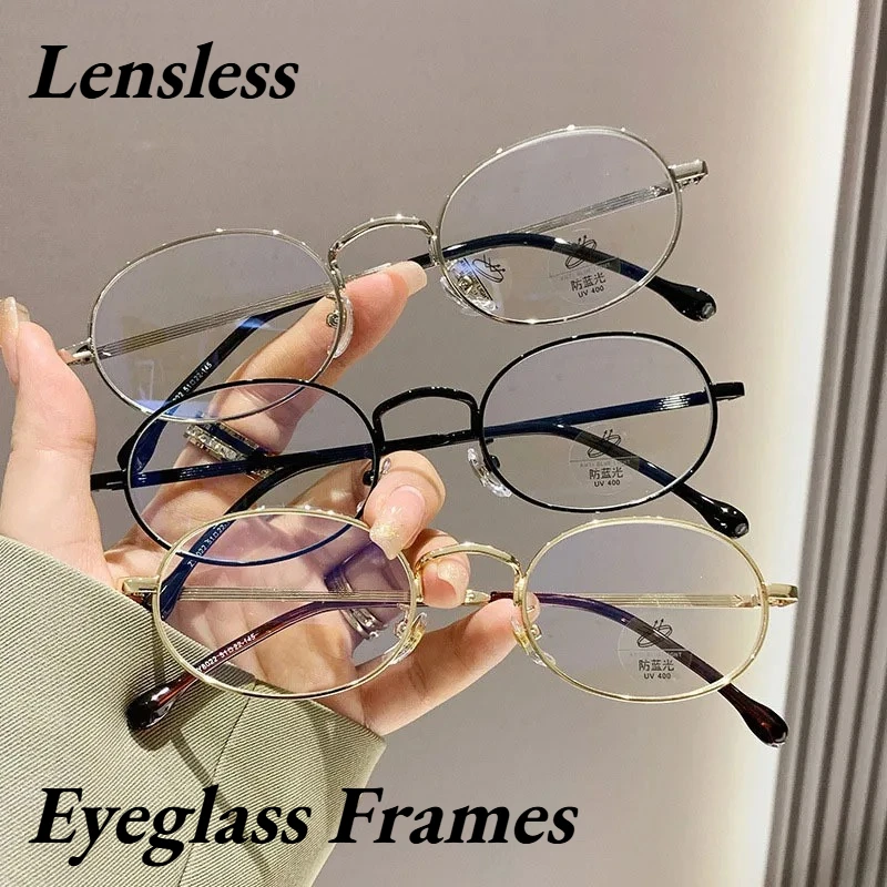 

New Fashion Gold-Tone Eyeglass Frames Ladies' Elegant Vintage Oval Metal Frames Ultra-Lightweight Comfortable Eyeglasses