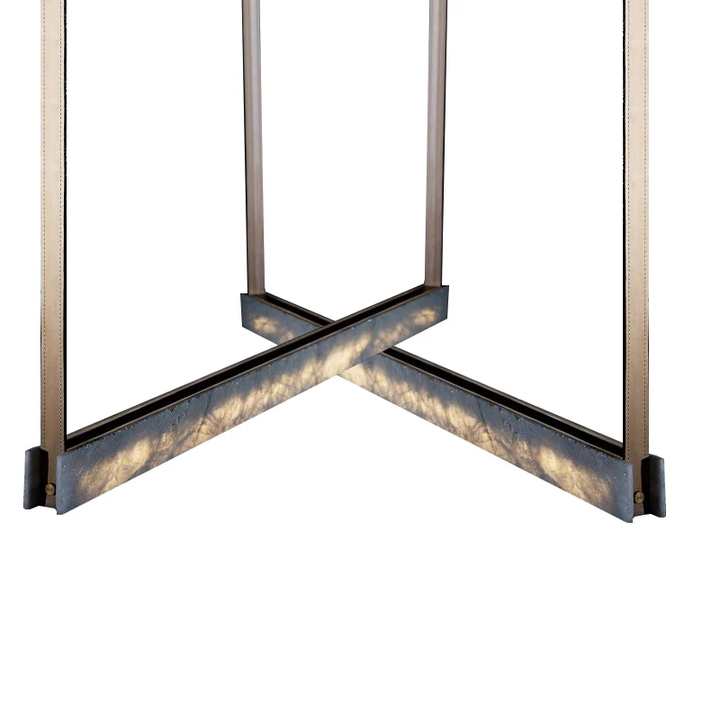 Postmodern Imitate Marble Long Pendant Light Led Decoration Home Artificial Leather Pendant Lamp for Dining Table Bar Office