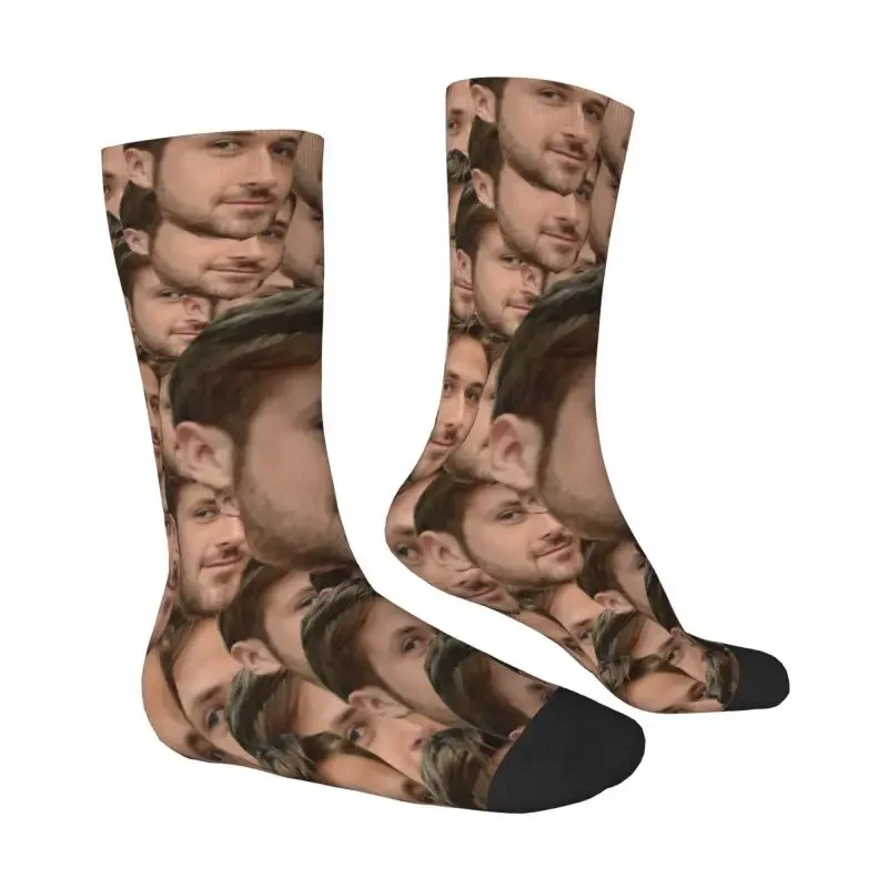 Ryan Gosling Head Collage Men Women Male Crew Socks Unisex Cool Spring Summer Autumn Winter Dress Sock