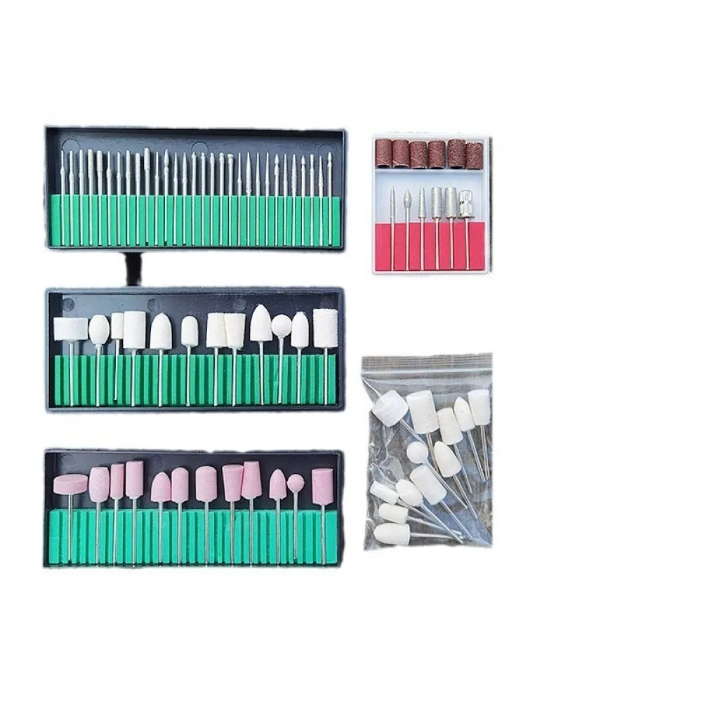 Nail File Drill Bits Diamond Grinding Heads Wool Polishing Kit Manicure Beauty Tools For Shaping Filing And Nail Care